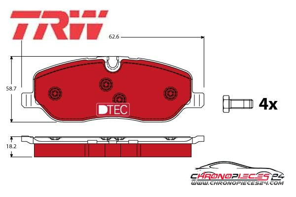 Achat de TRW GDB1631DTE Kit de plaquettes de frein, frein à disque pas chères