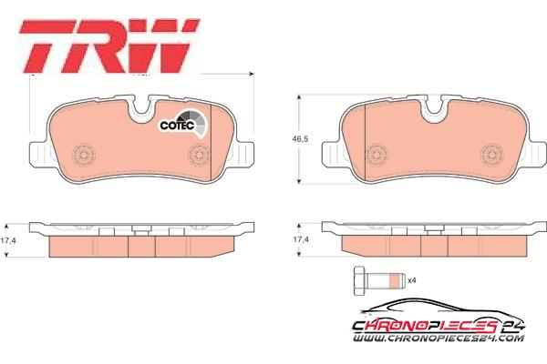 Achat de TRW GDB1632 Kit de plaquettes de frein, frein à disque pas chères