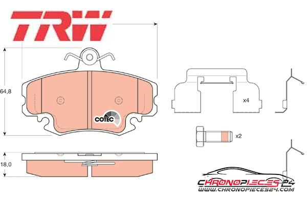 Achat de TRW GDB1634 Kit de plaquettes de frein, frein à disque pas chères