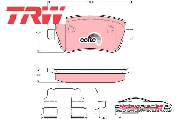 Achat de TRW GDB1637 Kit de plaquettes de frein, frein à disque pas chères