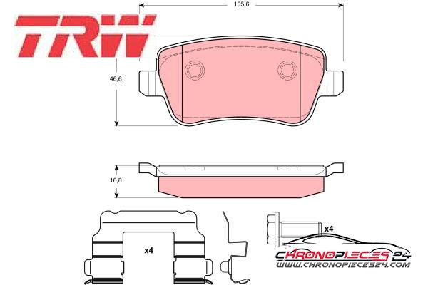 Achat de TRW GDB1638 Kit de plaquettes de frein, frein à disque pas chères