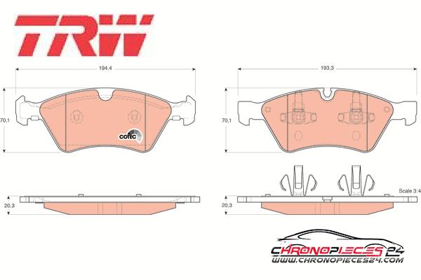 Achat de TRW GDB1642 Kit de plaquettes de frein, frein à disque pas chères