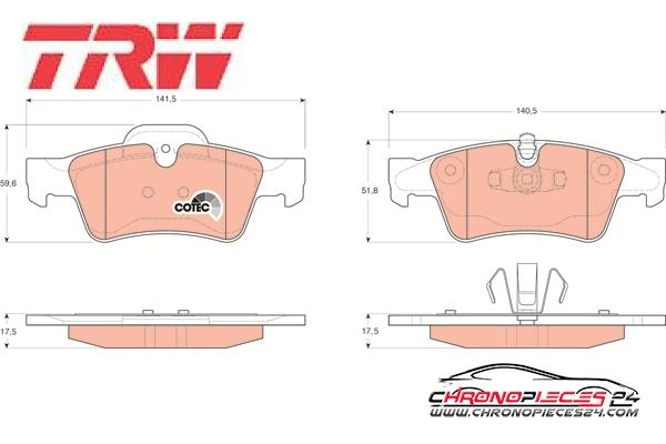 Achat de TRW GDB1643 Kit de plaquettes de frein, frein à disque pas chères