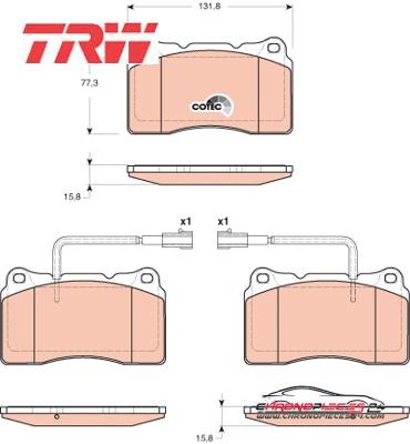 Achat de TRW GDB1648 Kit de plaquettes de frein, frein à disque pas chères