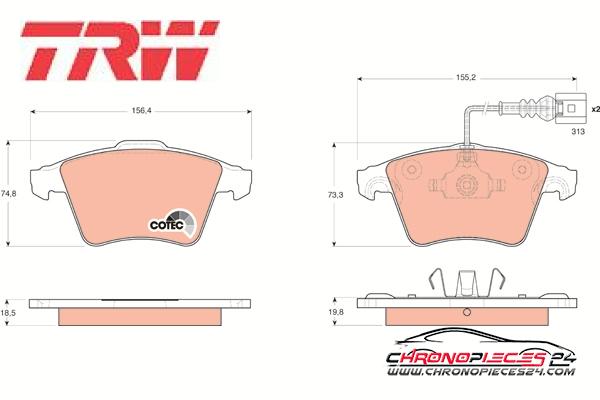 Achat de TRW GDB1651 Kit de plaquettes de frein, frein à disque pas chères