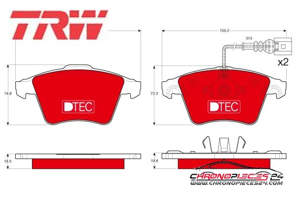 Achat de TRW GDB1651DTE Kit de plaquettes de frein, frein à disque pas chères