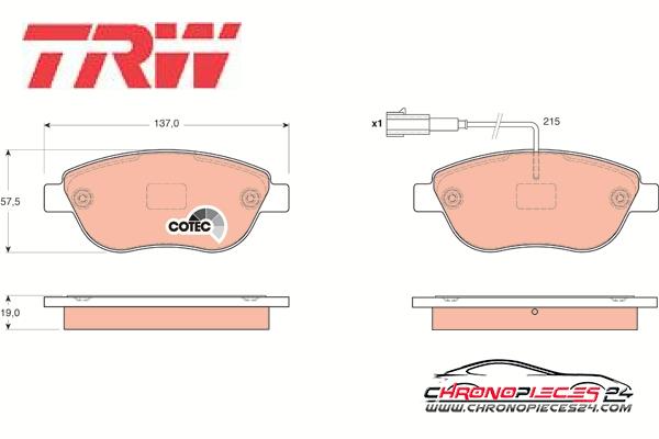 Achat de TRW GDB1655 Kit de plaquettes de frein, frein à disque pas chères