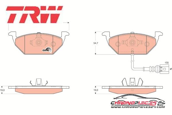 Achat de TRW GDB1658 Kit de plaquettes de frein, frein à disque pas chères