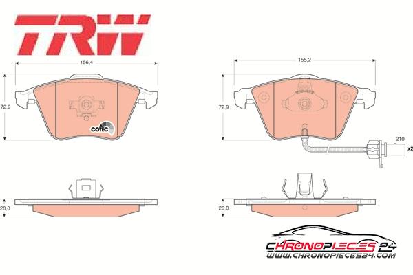 Achat de TRW GDB1659 Kit de plaquettes de frein, frein à disque pas chères