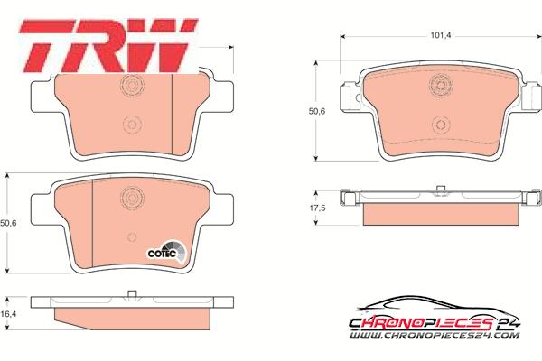 Achat de TRW GDB1665 Kit de plaquettes de frein, frein à disque pas chères