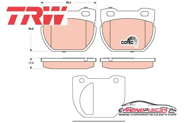 Achat de TRW GDB1666 Kit de plaquettes de frein, frein à disque pas chères