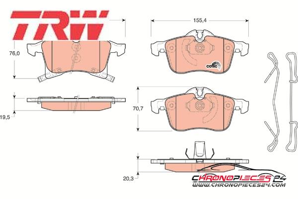 Achat de TRW GDB1668 Kit de plaquettes de frein, frein à disque pas chères