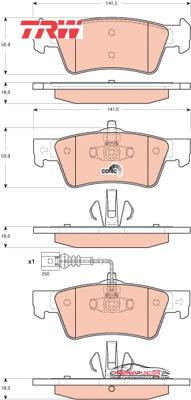 Achat de TRW GDB1671 Kit de plaquettes de frein, frein à disque pas chères