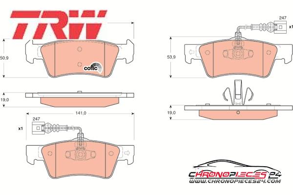 Achat de TRW GDB1672 Kit de plaquettes de frein, frein à disque pas chères