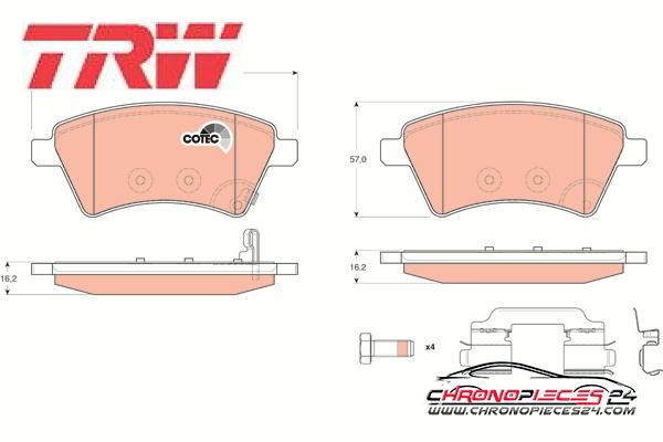 Achat de TRW GDB1673 Kit de plaquettes de frein, frein à disque pas chères