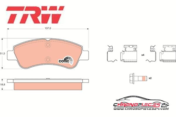 Achat de TRW GDB1677 Kit de plaquettes de frein, frein à disque pas chères