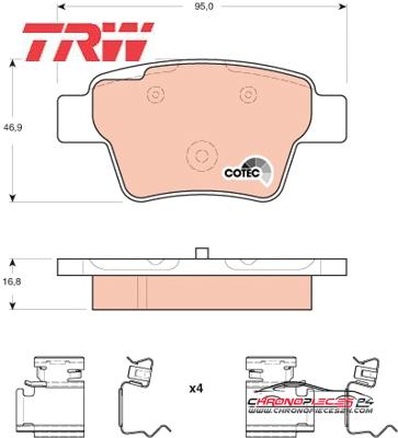 Achat de TRW GDB1678 Kit de plaquettes de frein, frein à disque pas chères