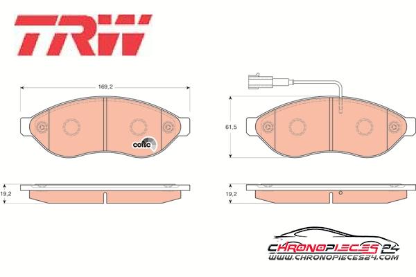 Achat de TRW GDB1681 Kit de plaquettes de frein, frein à disque pas chères