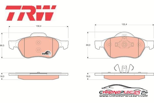 Achat de TRW GDB1687 Kit de plaquettes de frein, frein à disque pas chères