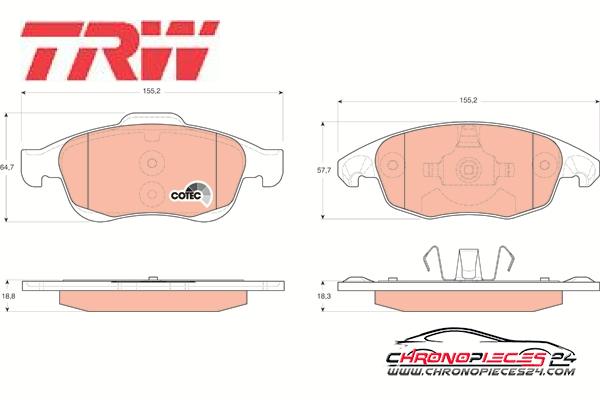 Achat de TRW GDB1690 Kit de plaquettes de frein, frein à disque pas chères