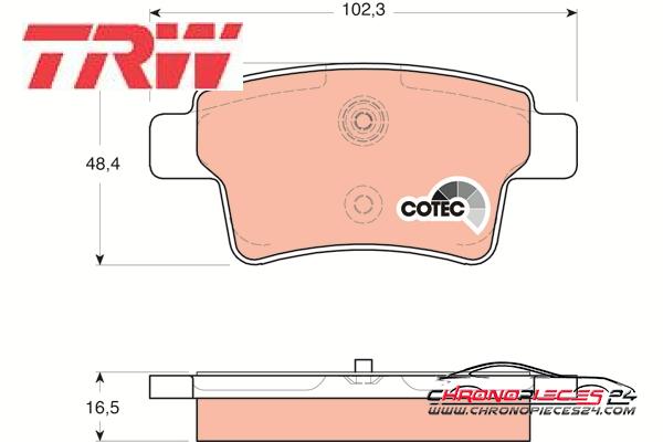 Achat de TRW GDB1692 Kit de plaquettes de frein, frein à disque pas chères