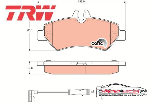 Achat de TRW GDB1697 Kit de plaquettes de frein, frein à disque pas chères