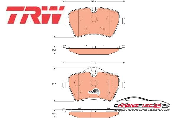 Achat de TRW GDB1712 Kit de plaquettes de frein, frein à disque pas chères