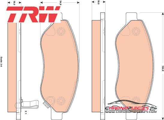 Achat de TRW GDB1713 Kit de plaquettes de frein, frein à disque pas chères