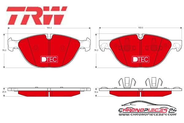 Achat de TRW GDB1728DTE Kit de plaquettes de frein, frein à disque pas chères