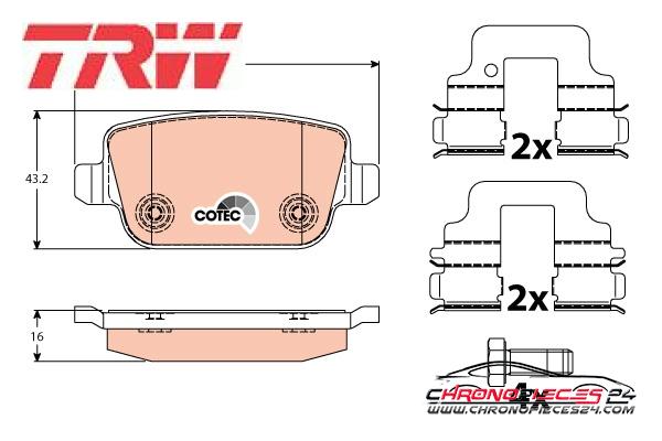 Achat de TRW GDB1732 Kit de plaquettes de frein, frein à disque pas chères