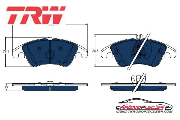 Achat de TRW GDB1737BTE Kit de plaquettes de frein, frein à disque pas chères