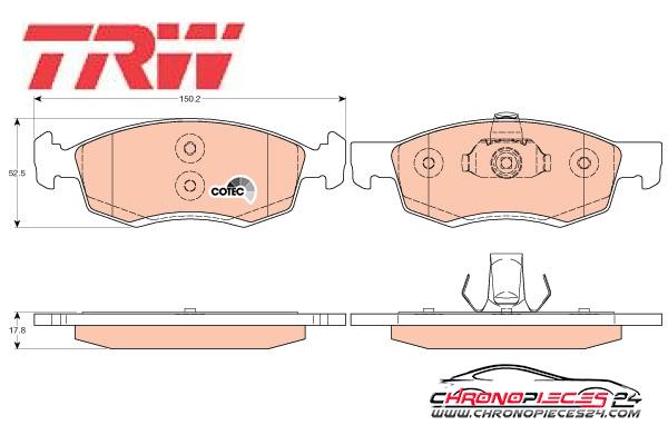 Achat de TRW GDB1749 Kit de plaquettes de frein, frein à disque pas chères