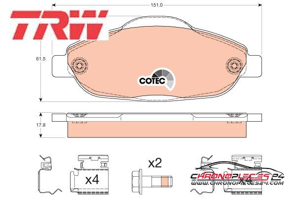 Achat de TRW GDB1761 Kit de plaquettes de frein, frein à disque pas chères