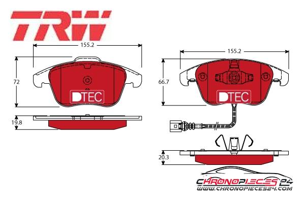 Achat de TRW GDB1762DTE Kit de plaquettes de frein, frein à disque pas chères