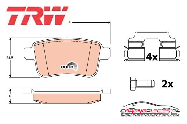 Achat de TRW GDB1786 Kit de plaquettes de frein, frein à disque pas chères