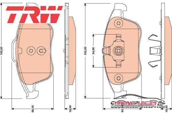 Achat de TRW GDB1788 Kit de plaquettes de frein, frein à disque pas chères