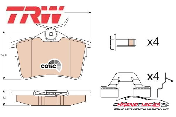 Achat de TRW GDB1799 Kit de plaquettes de frein, frein à disque pas chères