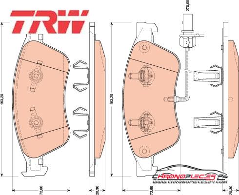 Achat de TRW GDB1811 Kit de plaquettes de frein, frein à disque pas chères