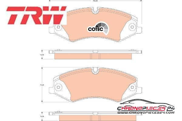 Achat de TRW GDB1825 Kit de plaquettes de frein, frein à disque pas chères