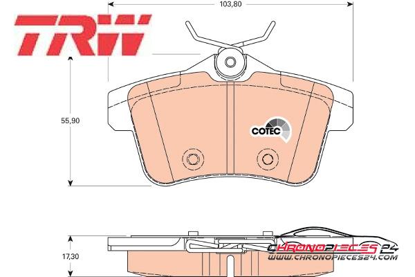 Achat de TRW GDB1828 Kit de plaquettes de frein, frein à disque pas chères