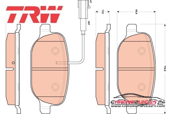 Achat de TRW GDB1851 Kit de plaquettes de frein, frein à disque pas chères