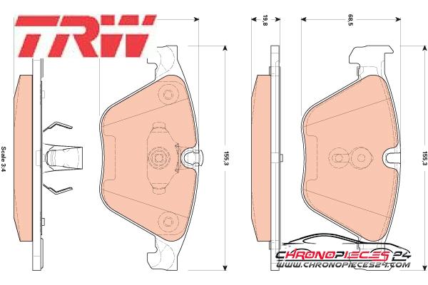 Achat de TRW GDB1854 Kit de plaquettes de frein, frein à disque pas chères