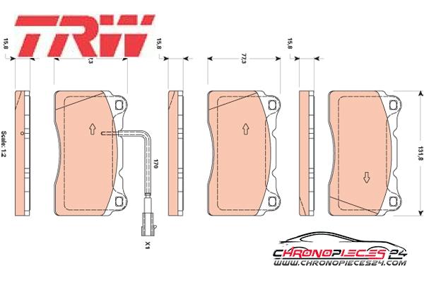 Achat de TRW GDB1871 Kit de plaquettes de frein, frein à disque pas chères