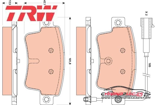 Achat de TRW GDB1872 Kit de plaquettes de frein, frein à disque pas chères