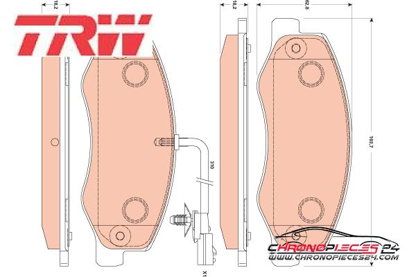 Achat de TRW GDB1885 Kit de plaquettes de frein, frein à disque pas chères