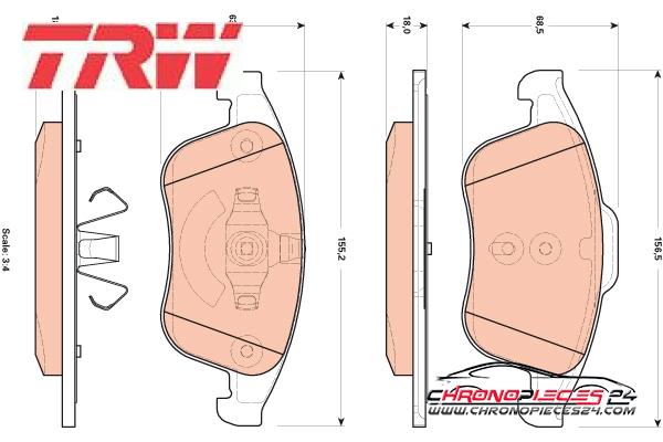 Achat de TRW GDB1896 Kit de plaquettes de frein, frein à disque pas chères