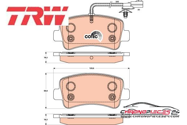 Achat de TRW GDB1903 Kit de plaquettes de frein, frein à disque pas chères