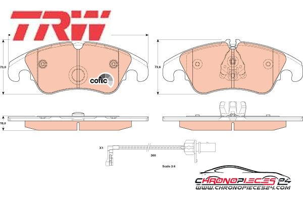 Achat de TRW GDB1908 Kit de plaquettes de frein, frein à disque pas chères