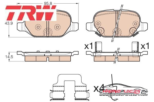 Achat de TRW GDB1950 Kit de plaquettes de frein, frein à disque pas chères