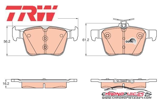 Achat de TRW GDB1957 Kit de plaquettes de frein, frein à disque pas chères